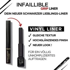 Eyeliner Infaillible Grip 24H Vinyl Liquid Liner De L’Oréal Paris -Soldes Soins Et Beauté LOreal Paris Eyeliner Infaillible Grip 24H Vinyl Liquid Liner 112335x2 4