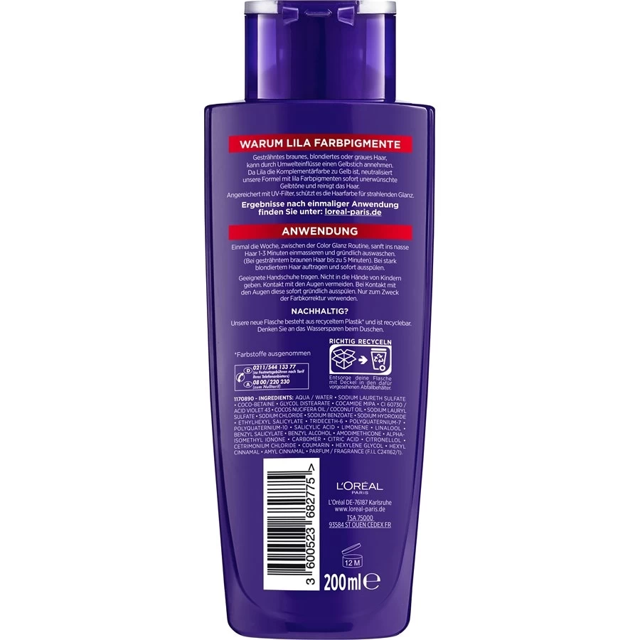 Shampooing Shampoing Violet Déjaunisseur Color Vive De L’Oréal Paris 2 Shampooing Shampoing Violet Déjaunisseur Color Vive De L’Oréal Paris – Image 2