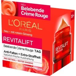 Day & Night Crème De Jour Revitalisante Crème Rouge De L’Oréal Paris -Soldes Soins Et Beauté LOreal Paris Tag Nacht Belebende Creme Rouge Tagespflege 99336x4 6
